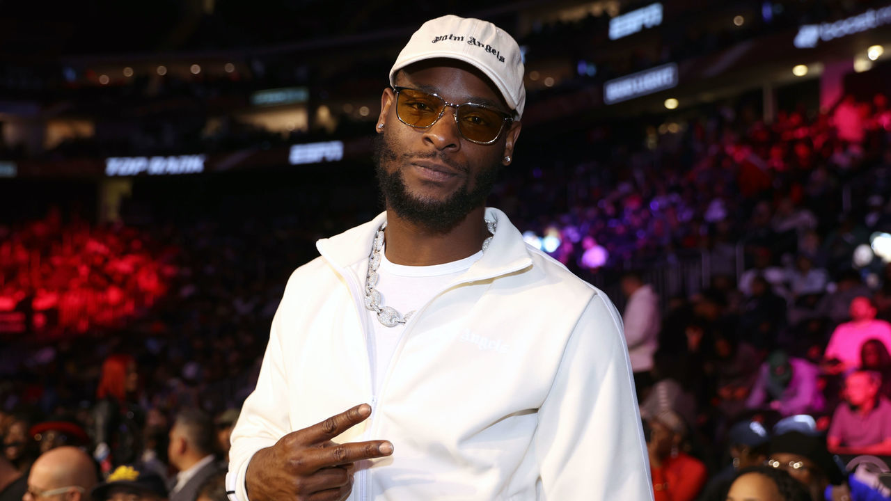 NEWARK, NEW JERSEY - SEPTEMBER 23: Le'veon Bell attends the Shakur Stevenson vs Robson Conceição fight night for the WBC and WBO junior lightweight championship at Prudential Center on September 23, 2023 in Newark, New Jersey.