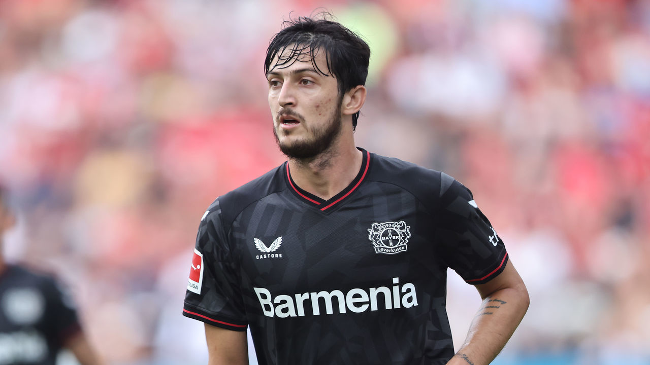 LEVERKUSEN, GERMANY - SEPTEMBER 03: Sardar Azmoun of Leverkusen looks on during the Bundesliga match between Bayer 04 Leverkusen and Sport-Club Freiburg at BayArena on September 03, 2022 in Leverkusen, Germany.