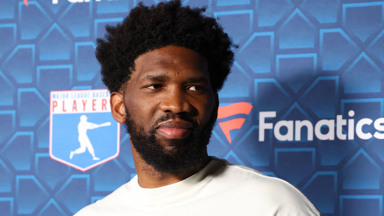 LOS ANGELES, CALIFORNIA - JULY 18: Joel Embiid attends Michael Rubin's MLBPA x Fanatics party at City Market Social House on July 18, 2022 in Los Angeles, California.