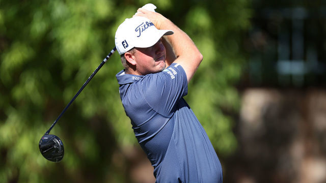 LAS VEGAS, NEVADA - OCTOBER 06: Tom Hoge plays his shot from the 11th tee during the first round of the Shriners Children's Open at TPC Summerlin on October 06, 2022 in Las Vegas, Nevada.
