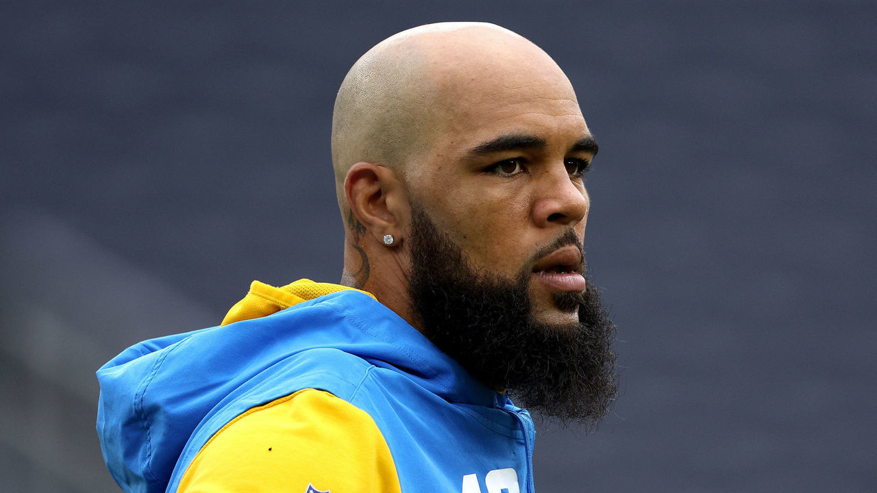 INGLEWOOD, CALIFORNIA - SEPTEMBER 11: Keenan Allen #13 of the Los Angeles Chargers during warm up before the game against the Las Vegas Raiders at SoFi Stadium on September 11, 2022 in Inglewood, California.