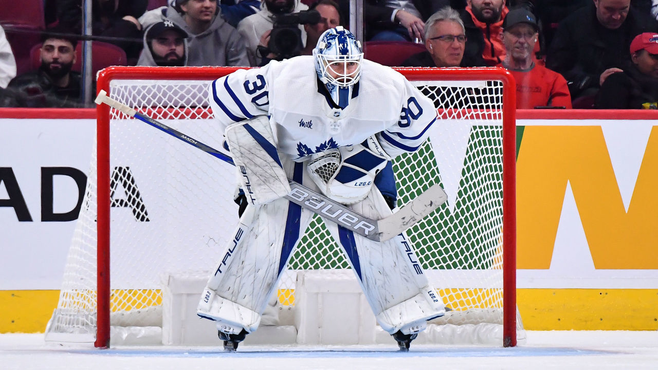 MONTREAL, CANADA - OCTOBER 03: Matt Murray #30 of the Toronto Maple Leafs tends net against the Montreal Canadiens during the third period in a preseason game at Centre Bell on October 3, 2022 in Montreal, Quebec, Canada. The Toronto Maple Leafs defeated the Montreal Canadiens 5-1.