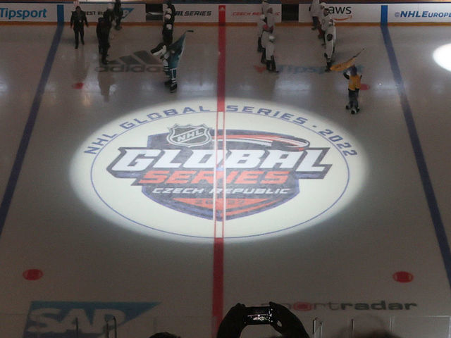 PRAGUE, CZECH REPUBLIC - OCTOBER 07:A general view ahead of the 2022 NHL Global Series Challenge Series Czech Republic between Nashville Predators and San Jose Sharks at O2 Arena on October 07, 2022 in Prague, Czech Republic.