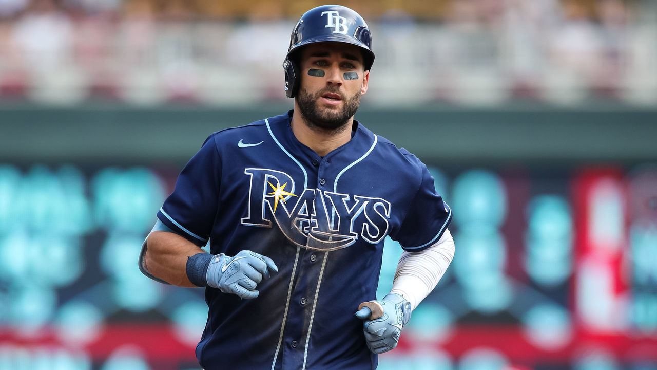 MINNEAPOLIS, MN - JUNE 12: Kevin Kiermaier #39 of the Tampa Bay Rays rounds the bases on his solo home run against the Minnesota Twins in the eighth inning of the game at Target Field on June 12, 2022 in Minneapolis, Minnesota. The Rays defeated the Twins 6-0.