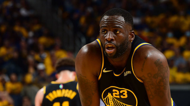 SAN FRANCISCO, CA - MAY 18: Draymond Green #23 of the Golden State Warriors looks on during Game 1 of the 2022 NBA Playoffs Western Conference Finals on May 18, 2022 at Chase Center in San Francisco, California. NOTE TO USER: User expressly acknowledges and agrees that, by downloading and or using this photograph, user is consenting to the terms and conditions of Getty Images License Agreement. Mandatory Copyright Notice: Copyright 2022 NBAE