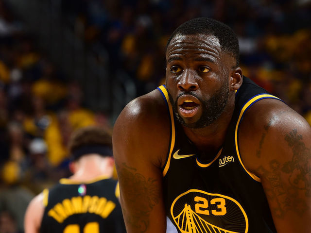 SAN FRANCISCO, CA - MAY 18: Draymond Green #23 of the Golden State Warriors looks on during Game 1 of the 2022 NBA Playoffs Western Conference Finals on May 18, 2022 at Chase Center in San Francisco, California. NOTE TO USER: User expressly acknowledges and agrees that, by downloading and or using this photograph, user is consenting to the terms and conditions of Getty Images License Agreement. Mandatory Copyright Notice: Copyright 2022 NBAE