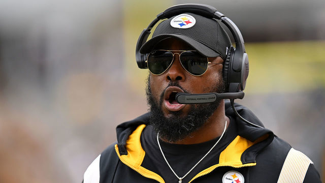 PITTSBURGH, PA - OCTOBER 02: Head coach Mike Tomlin of the Pittsburgh Steelers looks on during the game against the New York Jets at Acrisure Stadium on October 2, 2022 in Pittsburgh, Pennsylvania.