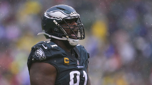 PHILADELPHIA, PA - OCTOBER 02: Fletcher Cox #91 of the Philadelphia Eagles reacts against the Jacksonville Jaguars at Lincoln Financial Field on October 2, 2022 in Philadelphia, Pennsylvania.