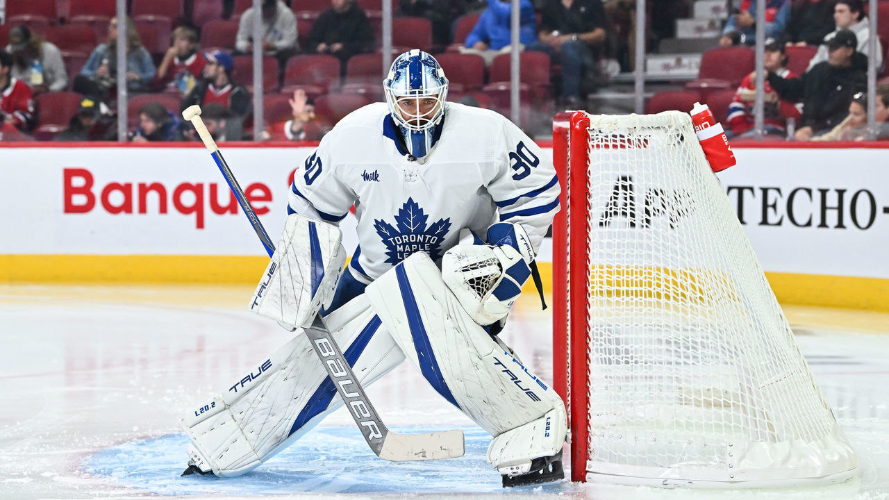 MONTREAL, CANADA - OCTOBER 03: Matt Murray #30 of the Toronto Maple Leafs tends net during the second period in a preseason game against the Montreal Canadiens at Centre Bell on October 3, 2022 in Montreal, Quebec, Canada. The Toronto Maple Leafs defeated the Montreal Canadiens 5-1.