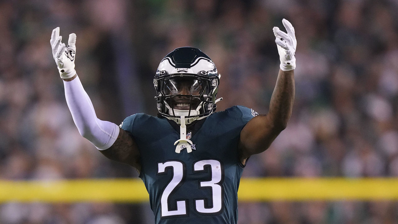 PHILADELPHIA, PA - SEPTEMBER 19: C.J. Gardner-Johnson #23 of the Philadelphia Eagles reacts against the Minnesota Vikings at Lincoln Financial Field on September 19, 2022 in Philadelphia, Pennsylvania.