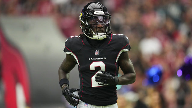 GLENDALE, AZ - OCTOBER 09: Marquise Brown #2 of the Arizona Cardinals runs out during introductions against the Philadelphia Eagles at State Farm Stadium on October 9, 2022 in Glendale, Arizona.
