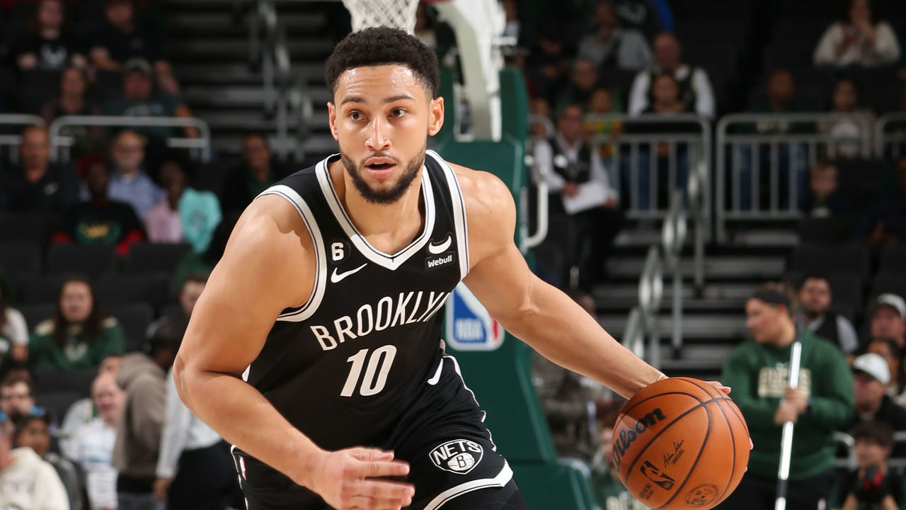 MILWAUKEE, WI - OCTOBER 12: Ben Simmons #10 of the Brooklyn Nets drives to the basket during the game against the Milwaukee Bucks on October 12, 2022 at the Fiserv Forum Center in Milwaukee, Wisconsin. Mandatory Copyright Notice: Copyright 2022 NBAE .