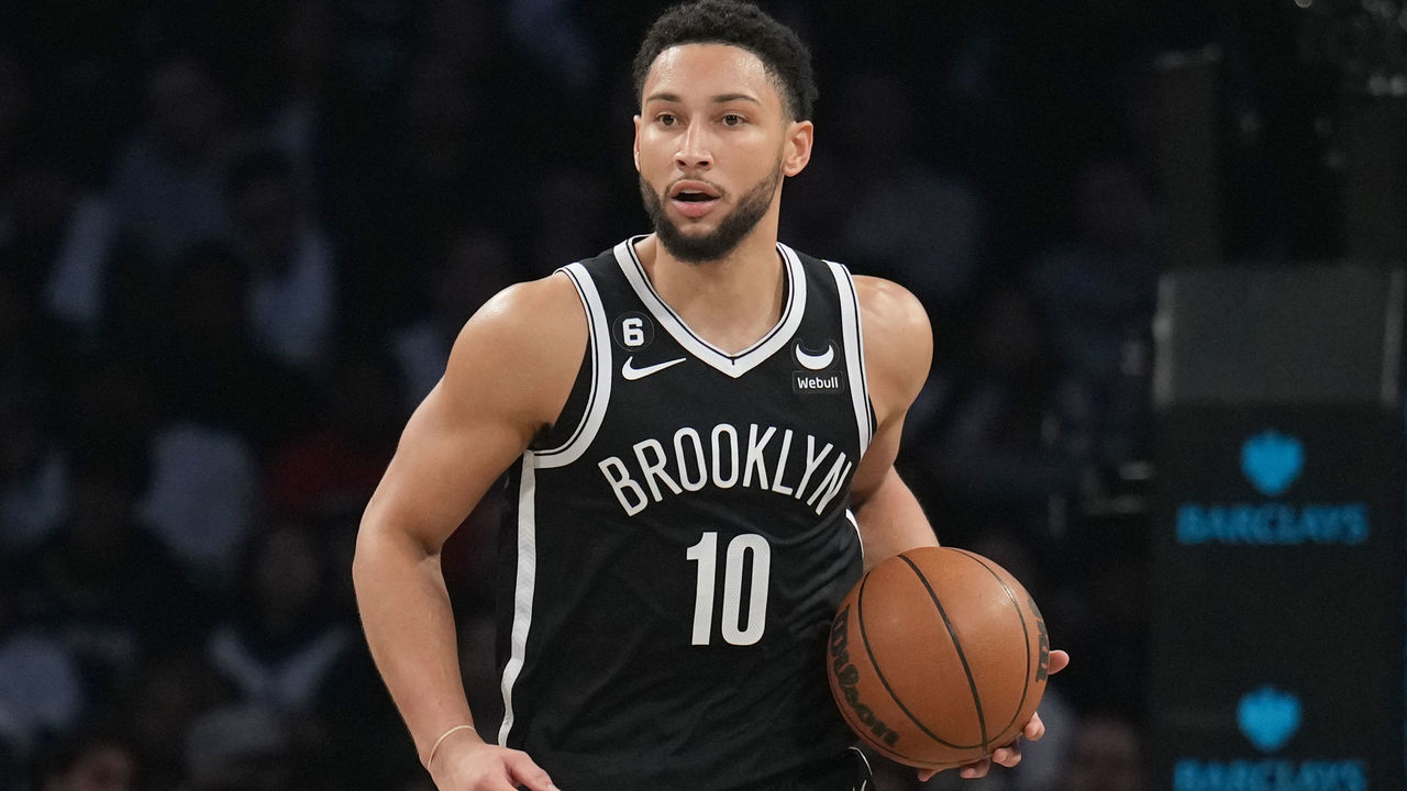 BROOKLYN, NY - OCTOBER 19: Ben Simmons #10 of the Brooklyn Nets dribbles the ball during the game against the New Orleans Pelicans on October 19, 2022 at Barclays Center in Brooklyn, New York. Mandatory Copyright Notice: Copyright 2022 NBAE