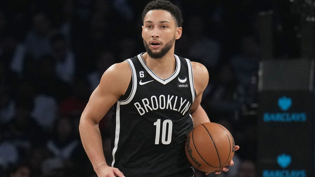 BROOKLYN, NY - OCTOBER 19: Ben Simmons #10 of the Brooklyn Nets dribbles the ball during the game against the New Orleans Pelicans on October 19, 2022 at Barclays Center in Brooklyn, New York. Mandatory Copyright Notice: Copyright 2022 NBAE