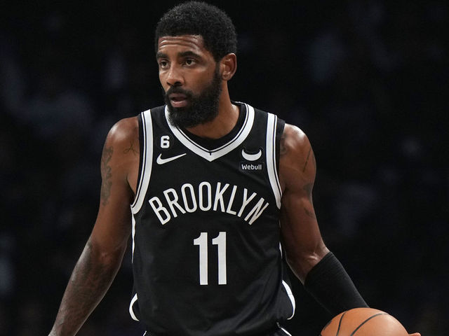 BROOKLYN, NY - OCTOBER 19: Kyrie Irving #11 of the Brooklyn Nets dribbles the ball during the game against the New Orleans Pelicans on October 19, 2022 at Barclays Center in Brooklyn, New York. Mandatory Copyright Notice: Copyright 2022 NBAE