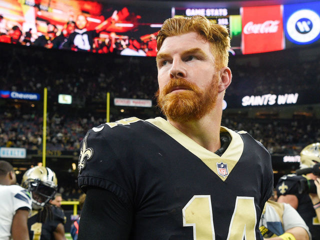 Quarterback Andy Dalton of the New Orleans Saints passes during