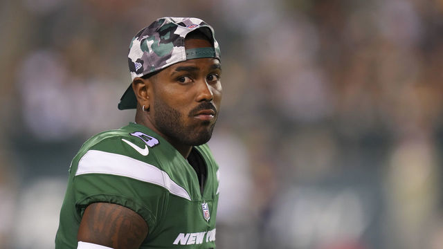 PHILADELPHIA, PA - AUGUST 12: Elijah Moore #8 of the New York Jets looks on from the sidelines against the Philadelphia Eagles in the second half of the preseason game at Lincoln Financial Field on August 12, 2022 in Philadelphia, Pennsylvania. The Jets defeated the Eagles 24-21.