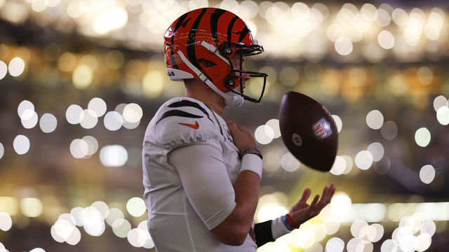 NEW ORLEANS, LOUISIANA - OCTOBER 16: Joe Burrow #9 of the Cincinnati Bengals looks on prior to the game against the New Orleans Saints at Caesars Superdome on October 16, 2022 in New Orleans, Louisiana.