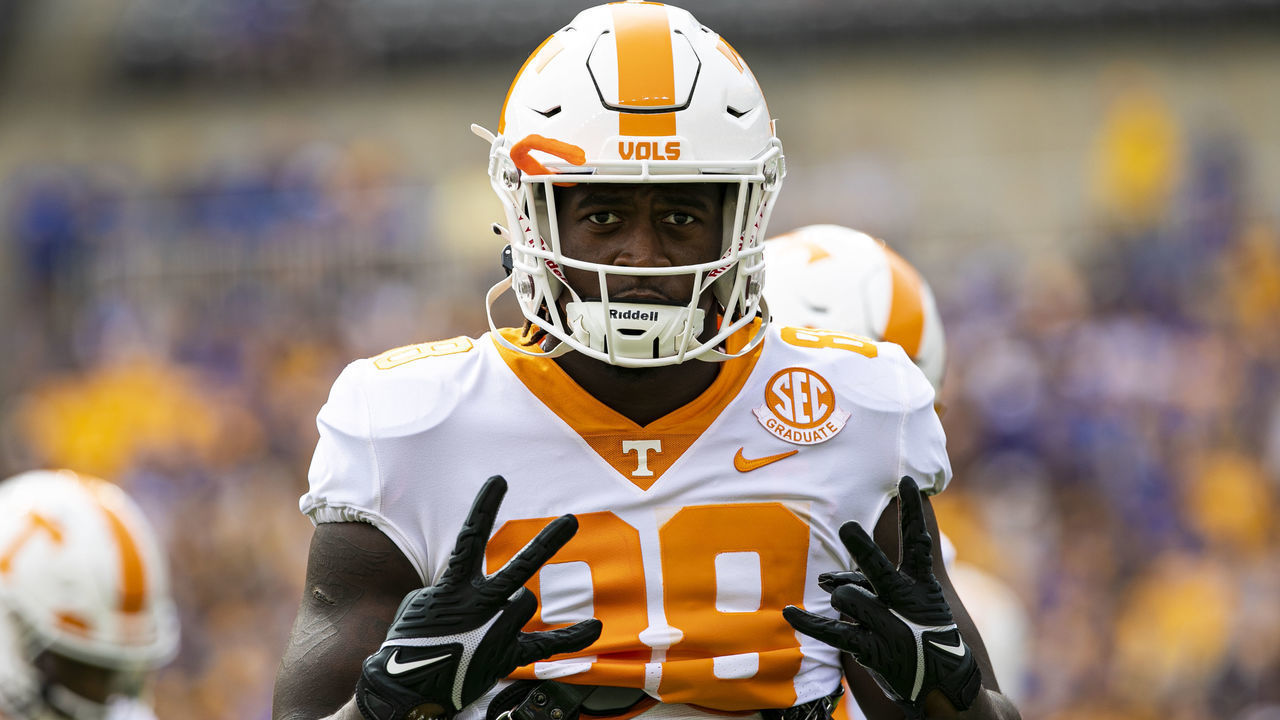 PITTSBURGH, PA - SEPTEMBER 10: Tennessee Volunteers tight end Princeton Fant (88) poses for a photo during the college football game between the Tennessee Volunteers and the Pittsburgh Panthers on September 10, 2022 at Acrisure Stadium in Pittsburgh, PA.