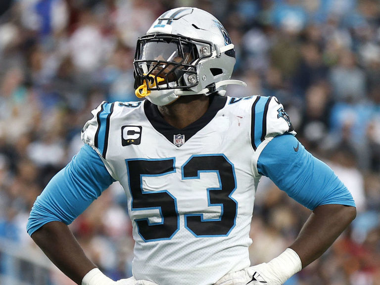 Brian Burns returns to Panthers practice in pads; status for Sunday's game  remains uncertain