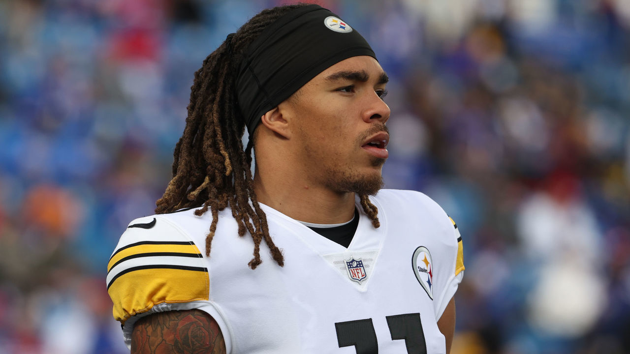 ORCHARD PARK, NY - OCTOBER 09: Chase Claypool #11 of the Pittsburgh Steelers before a game against the Buffalo Bills at Highmark Stadium on October 9, 2022 in Orchard Park, New York.