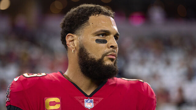 ARLINGTON, TX - SEPTEMBER 11: Mike Evans #13 of the Tampa Bay Buccaneers looks on before kickoff against the Dallas Cowboys at AT&T Stadium on September 11, 2022 in Arlington, TX.