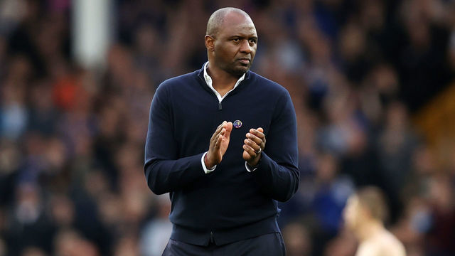 LIVERPOOL, ENGLAND - OCTOBER 22: Patrick Vieria, Head Coach of Crystal Palace, reacts following the Premier League match between Everton FC and Crystal Palace at Goodison Park on October 22, 2022 in Liverpool, England.