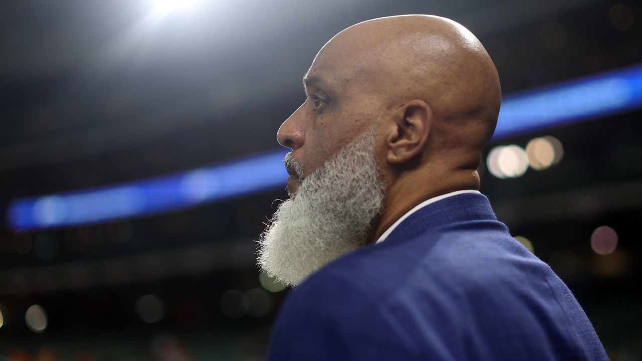 HOUSTON, TX - OCTOBER 28: Major League Baseball Players Association Executive Director Tony Clark is seen on field before Game 1 of the 2022 World Series between the Philadelphia Phillies and the Houston Astros at Minute Maid Park on Friday, October 28, 2022 in Houston, Texas.