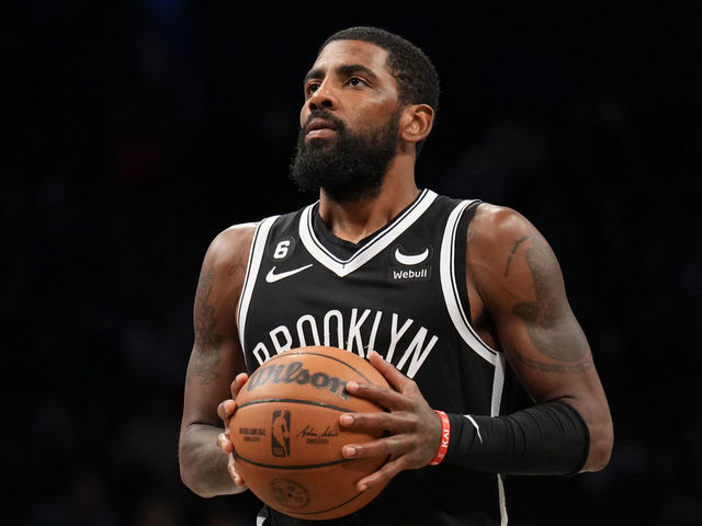 BROOKLYN, NY - OCTOBER 27: Kyrie Irving #11 of the Brooklyn Nets prepares to shoot a free throw during the game against the Dallas Mavericks on October 27, 2022 at Barclays Center in Brooklyn, New York. Mandatory Copyright Notice: Copyright 2022 NBAE
