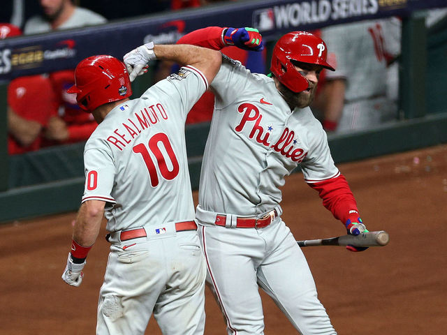 Philadelphia Phillies JT Realmuto at bat against Astros in Game 3