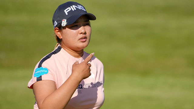 OTSU, JAPAN - NOVEMBER 03: Ai Suzuki of Japan is seen on the 18th hole during the first round of the TOTO Japan Classic at Seta Golf Course North Course on November 3, 2022 in Otsu, Shiga, Japan.