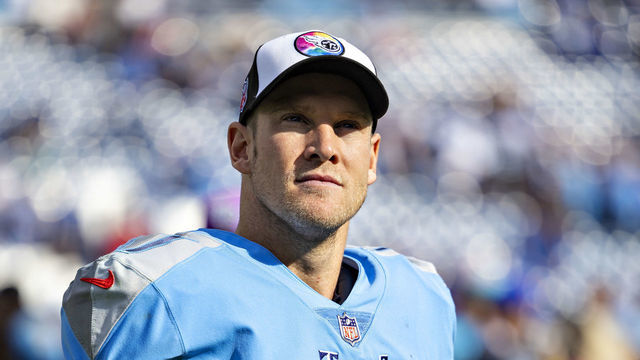 NASHVILLE, TENNESSEE - OCTOBER 23: Ryan Tannehill #22 of the Tennessee Titans looks up to the stands after a game against the Indianapolis Colts at Nissan Stadium on October 23, 2022 in Nashville, Tennessee. The Titans defeated the Colts 19-10.