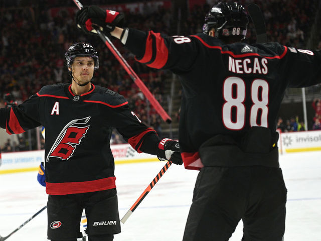 Necas scores in OT, Hurricanes top Sabres