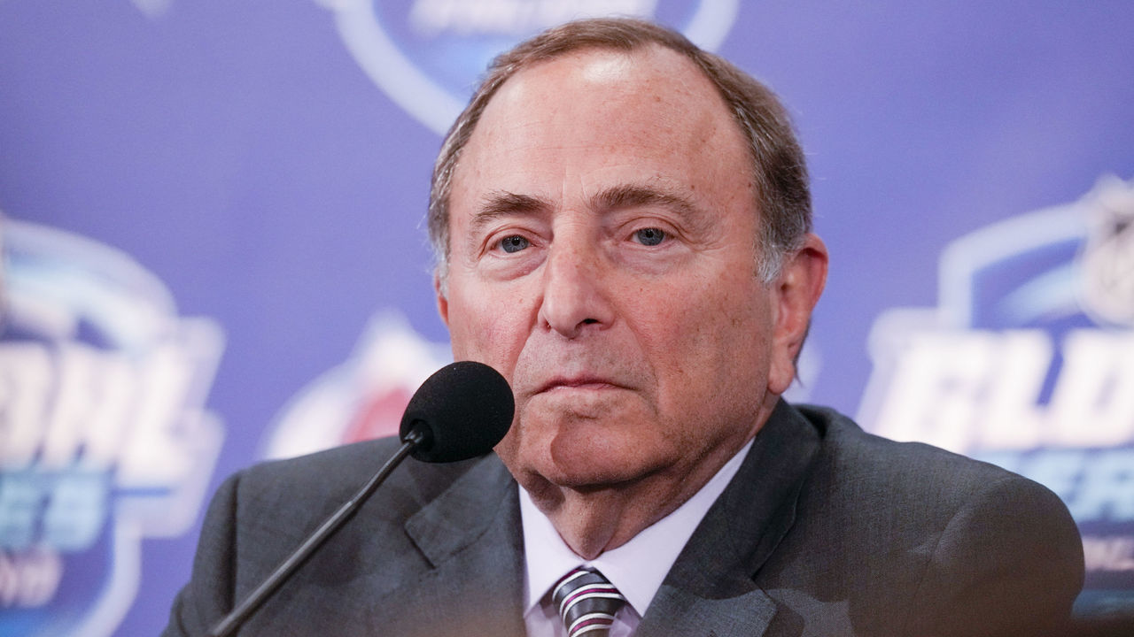 TAMPERE, FINLAND - NOVEMBER 05: Gary Bettman NHL commissioner at the press conference before the 2022 NHL Global Series - Finland match between Colorado Avalanche and Columbus Blue Jackets at Nokia Arena on November 5, 2022 in Tampere, Finland.