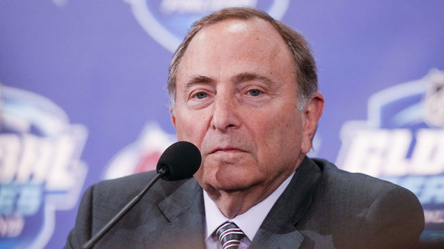 TAMPERE, FINLAND - NOVEMBER 05: Gary Bettman NHL commissioner at the press conference before the 2022 NHL Global Series - Finland match between Colorado Avalanche and Columbus Blue Jackets at Nokia Arena on November 5, 2022 in Tampere, Finland.