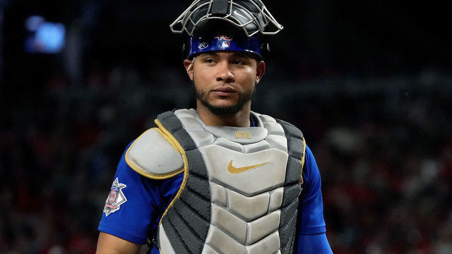 CINCINNATI, OHIO - AUGUST 13: Willson Contreras #40 of the Chicago Cubs looks on in the sixth inning against the Cincinnati Reds at Great American Ball Park on August 13, 2022 in Cincinnati, Ohio.
