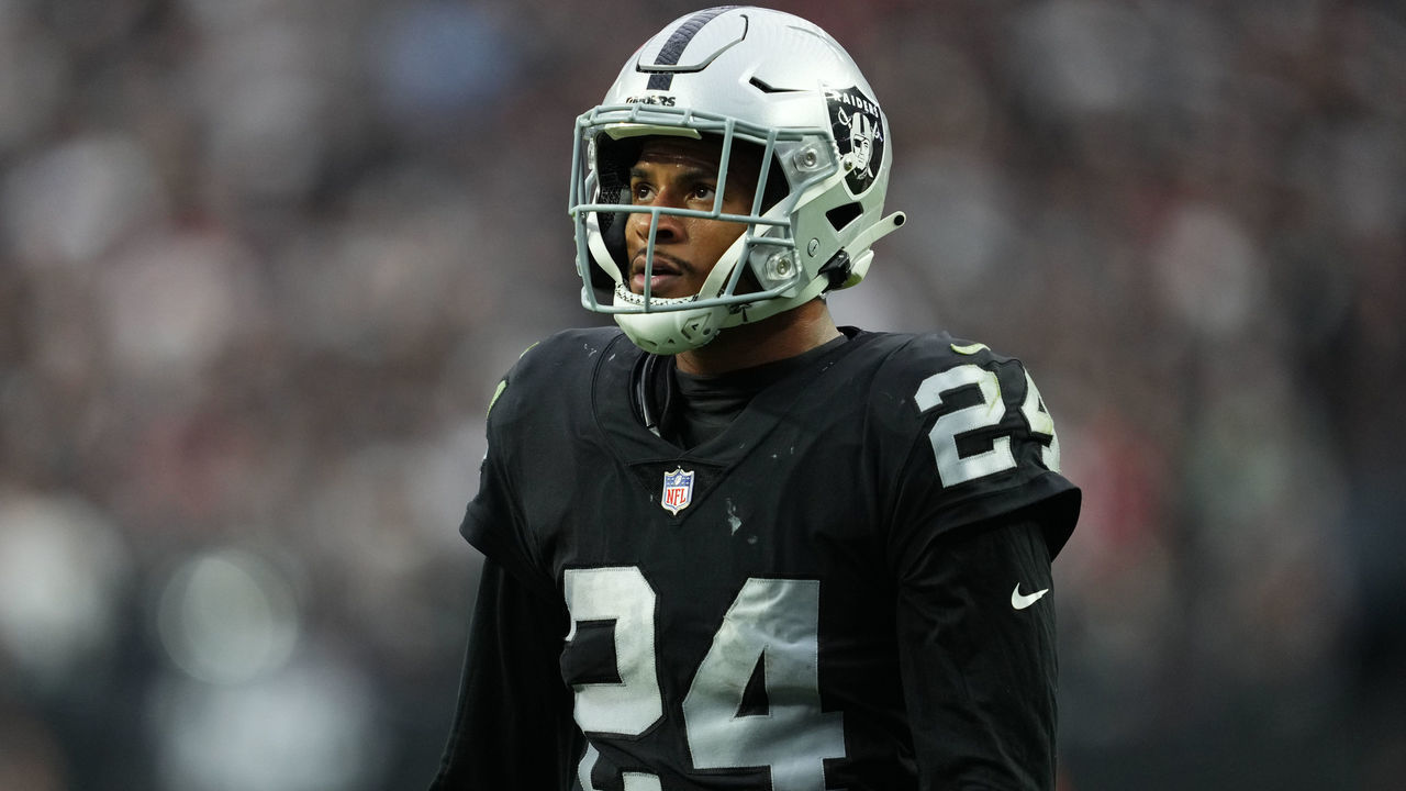 LAS VEGAS, NEVADA - SEPTEMBER 18: Safety Johnathan Abram #24 of the Las Vegas Raiders prepares for a play during the second half of a game against the Arizona Cardinals at Allegiant Stadium on September 18, 2022 in Las Vegas, Nevada.