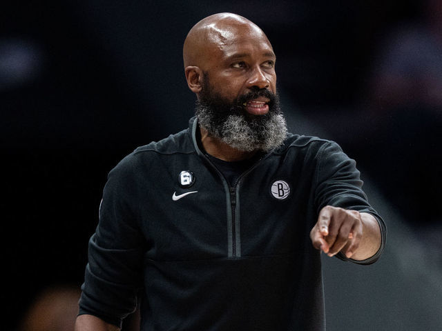 CHARLOTTE, NORTH CAROLINA - NOVEMBER 05: Interim head coach Jacque Vaughn of the Brooklyn Nets looks on in the third quarter during their game against the Charlotte Hornets at Spectrum Center on November 05, 2022 in Charlotte, North Carolina.