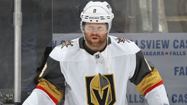 TORONTO, CANADA - NOVEMBER 8: Phil Kessel #8 of the Vegas Golden Knights warms up before the game against the Toronto Maple Leafs in an NHL game at Scotiabank Arena on November 8, 2022 in Toronto, Ontario, Canada.