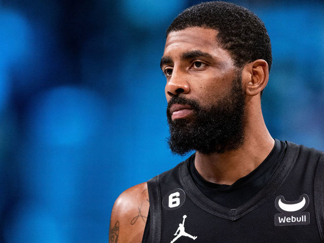 NEW YORK, NEW YORK - OCTOBER 31: Kyrie Irving #11 of the Brooklyn Nets looks on during a break in the action during the first quarter of the game against the Indiana Pacers at Barclays Center on October 31, 2022 in New York City.