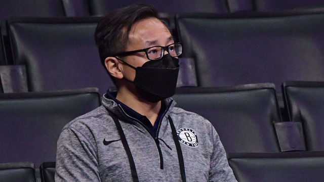 LOS ANGELES, CA - FEBRUARY 21: Governor Joe Tsai of the Brooklyn Nets looks on during the game against the LA Clippers on February 21, 2021 at STAPLES Center in Los Angeles, California. NOTE TO USER: User expressly acknowledges and agrees that, by downloading and/or using this Photograph, user is consenting to the terms and conditions of the Getty Images License Agreement. Mandatory Copyright Notice: Copyright 2021 NBAE