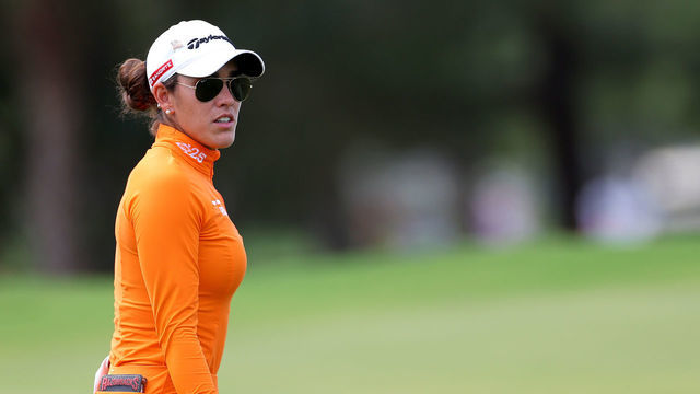 BELLEAIR, FLORIDA - NOVEMBER 11: Maria Fassi of Mexico looks on on the 17th hole during the first round of the Pelican Women's Championship at Pelican Golf Club on November 11, 2022 in Belleair, Florida.