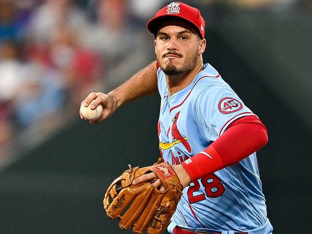 DENVER, CO - JULY 03: Nolan Arenado #28 of the St. Louis Cardinals throws to first base after fielding a ground ball against the Colorado Rockies at Coors Field on July 3, 2021 in Denver, Colorado.