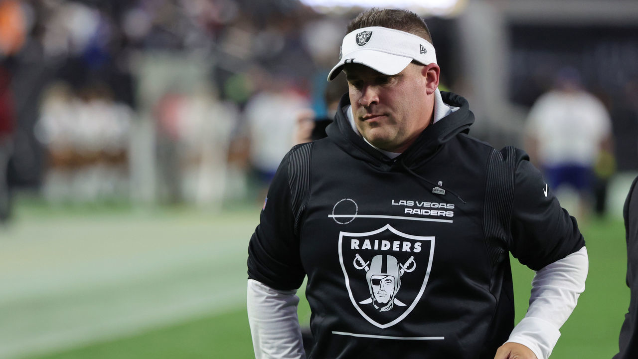 LAS VEGAS, NEVADA - NOVEMBER 13: Head coach Josh McDaniels of the Las Vegas Raiders walks off the field after his team's 25-20 loss to the Indianapolis Colts at Allegiant Stadium on November 13, 2022 in Las Vegas, Nevada.