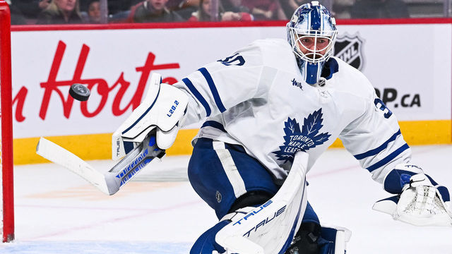 MONTREAL, QC - OCTOBER 12: Toronto Maple Leafs goalie Matt Murray (30) makes a save during the Toronto Maple Leafs versus the Montreal Canadiens game on October 12, 2022, at Bell Centre in Montreal, QC