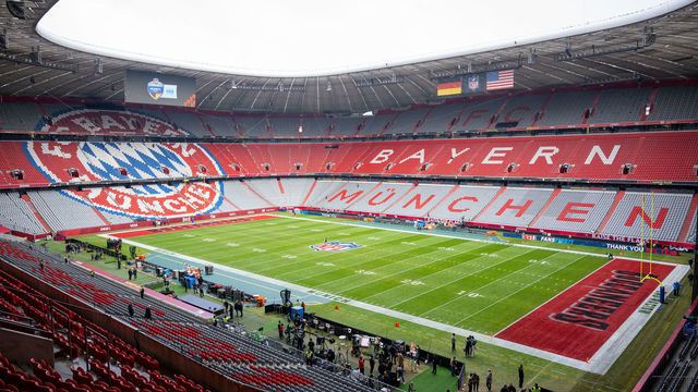 MUNICH, GERMANY - NOVEMBER 13: A general view inside the stadium prior to the NFL match between Seattle Seahawks and Tampa Bay Buccaneers at Allianz Arena on November 13, 2022 in Munich, Germany.