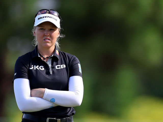 BELLEAIR, FLORIDA - NOVEMBER 11: Brooke Henderson of Canada looks on during the first round of the Pelican Women's Championship at Pelican Golf Club on November 11, 2022 in Belleair, Florida.