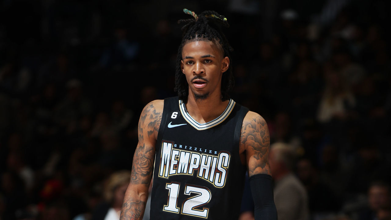 MEMPHIS, TN - NOVEMBER 11: Ja Morant #12 of the Memphis Grizzlies stands on the court during the game against the Minnesota Timberwolves on NOVEMBER 11, 2022 at FedExForum in Memphis, Tennessee. Mandatory Copyright Notice: Copyright 2022 NBAE