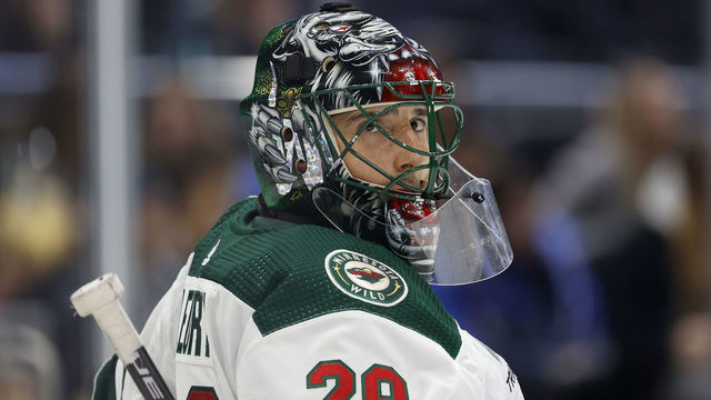SEATTLE, WASHINGTON - NOVEMBER 11: Marc-Andre Fleury #29 of the Minnesota Wild tends net during the second period against the Seattle Kraken at Climate Pledge Arena on November 11, 2022 in Seattle, Washington.
