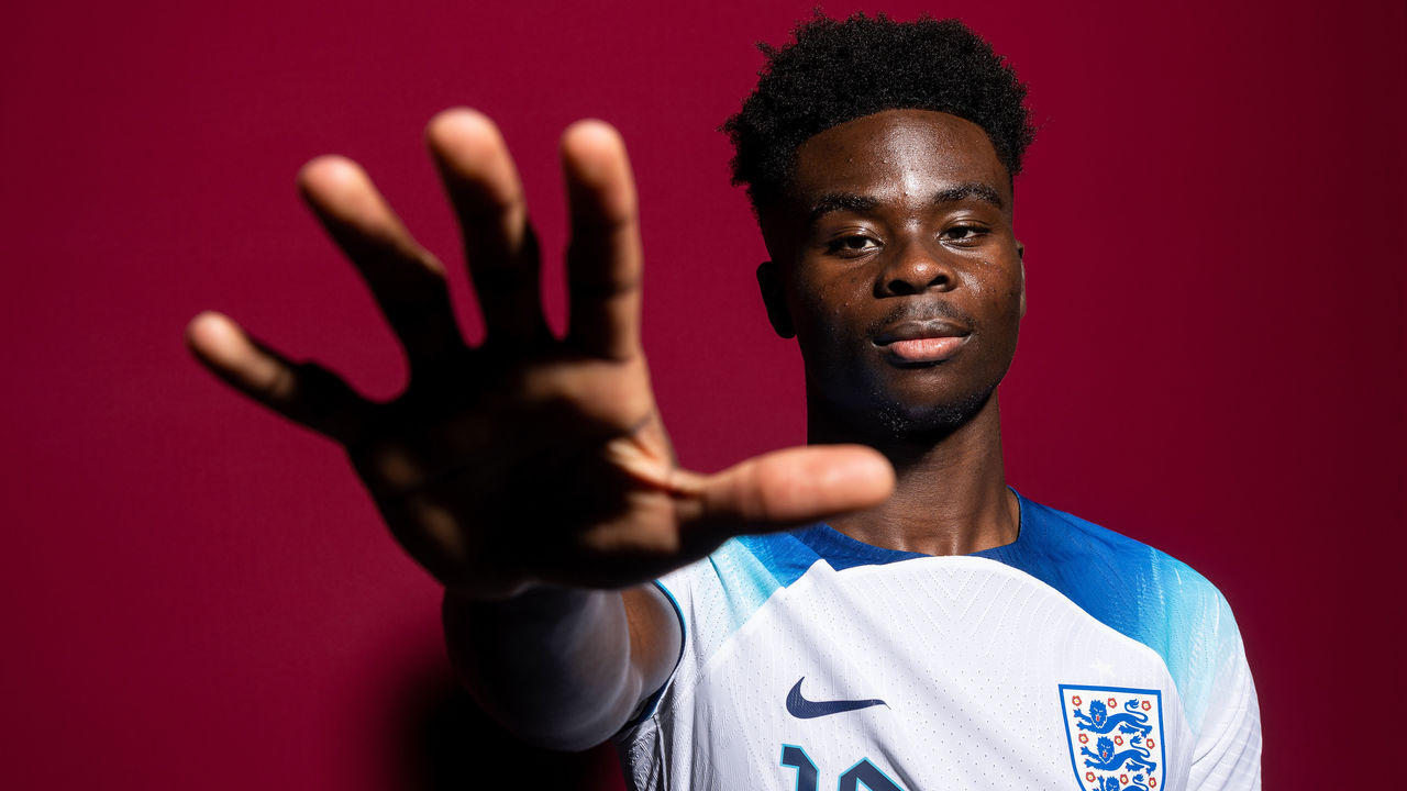 Bukayo Saka of England poses during the official FIFA World Cup Qatar  News Photo - Getty Images